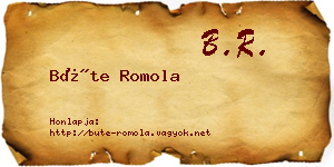 Büte Romola névjegykártya